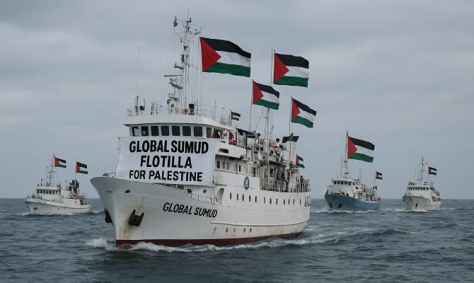 Καταγγέλλουμε την επίθεση στον στολίσκο Global Sumud Flotilla
